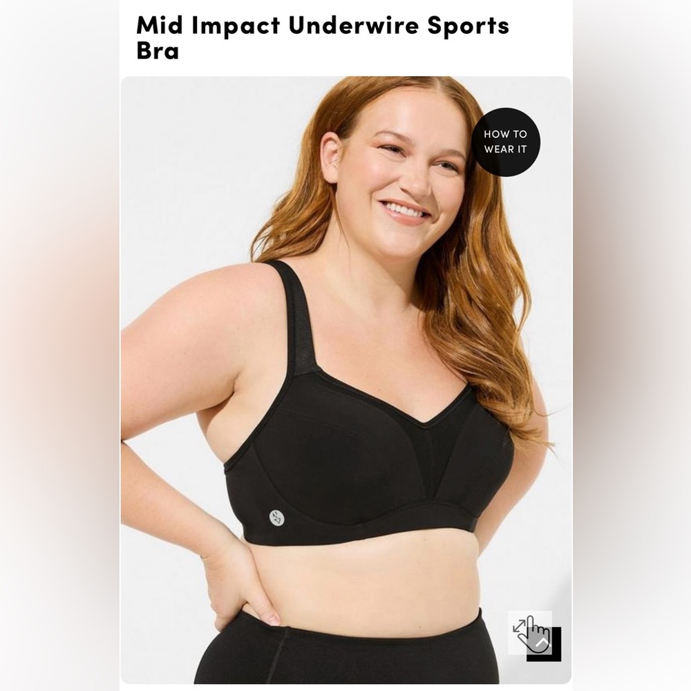 NWT Mid Impact Underwire Sports Bra